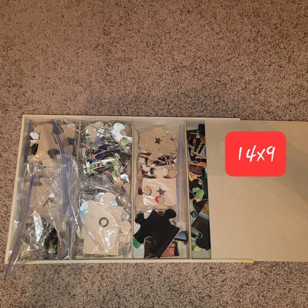 Six TMNT Teenage Mutant Ninja Turtle Puzzles w/ Storage Tray